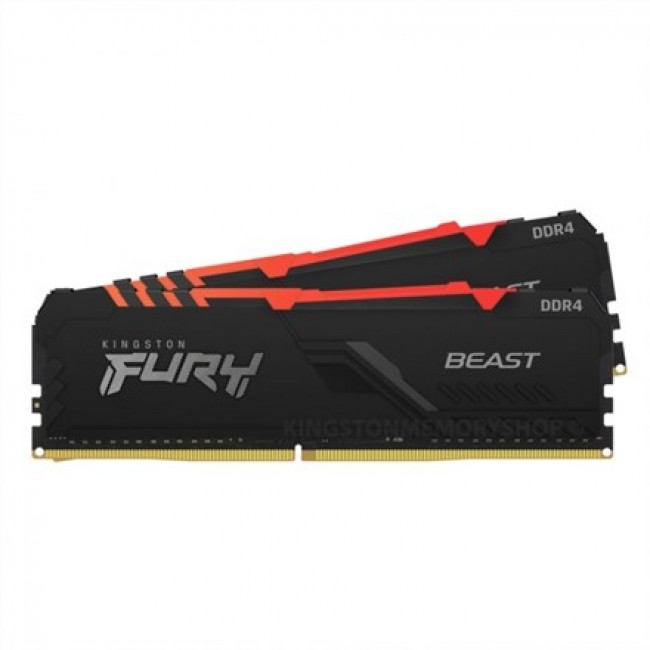 Kingston Technology FURY Beast 32GB 3200MT/s DDR4 CL16 DIMM (Kit of 2) RGB Kingston Technology FURY Beast 32GB 3200MT/s DDR4 CL16 DIMM (Kit of 2) RGB