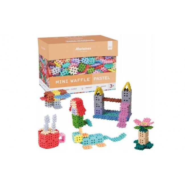 Marioinex Mini Waffle building blocks, 400 pieces in pastel colours