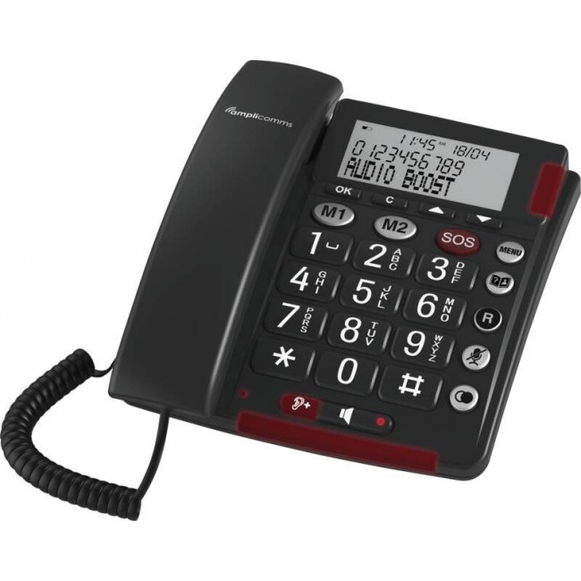 amplicomms BigTel 50 Alarm Plus Duo Analog telephone Caller ID Dark Grey