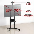 Maclean TV stand / cart, camera shelf, on wheels, 37-70
