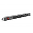 Lanberg PDU-08I-0200-C20-BK power distribution unit (PDU) 8 AC outlet(s) 1U Black