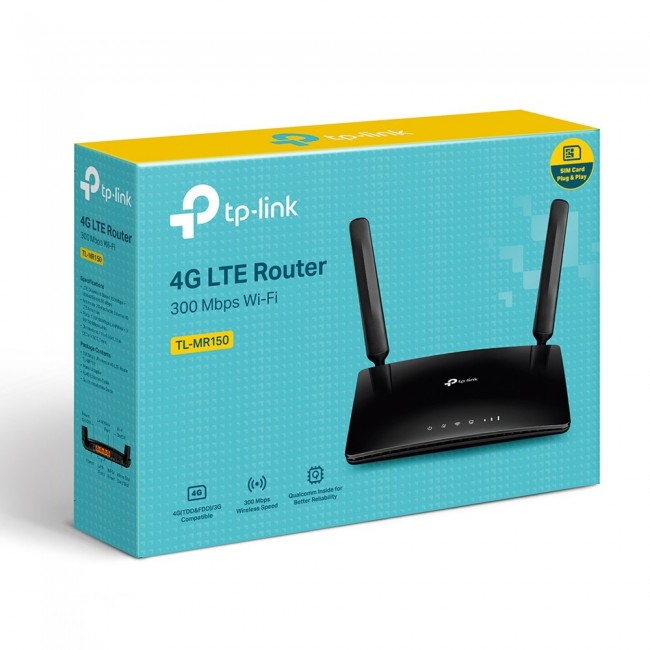 TP-Link TL-MR150 wireless router Fast Ethernet Single-band (2.4 GHz) 4G Black TP-Link TL-MR150 wireless router Fast Ethernet Single-band (2.4 GHz) 4G Black