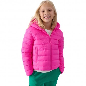 Girls' down jacket 4F F449 fuchsia 4FJWAW24TDJAF449 55S 164cm