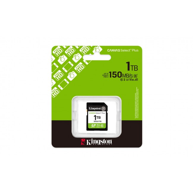 Kingston Technology 1TB SDXC Canvas Select Plus Gen3 150MB/s C10 UHS-I U3 V30 Kingston Technology 1TB SDXC Canvas Select Plus Gen3 150MB/s C10 UHS-I U3 V30