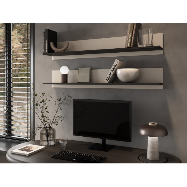 Cama 2-piece shelf SOHO 125x20x20 cashmere + black