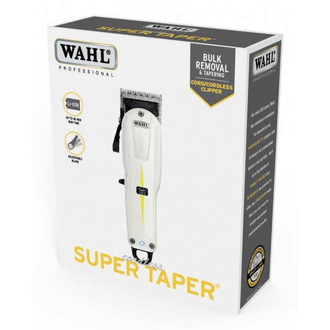 WAHL Cordless Super Taper Black, White Lithium-Ion (Li-Ion)