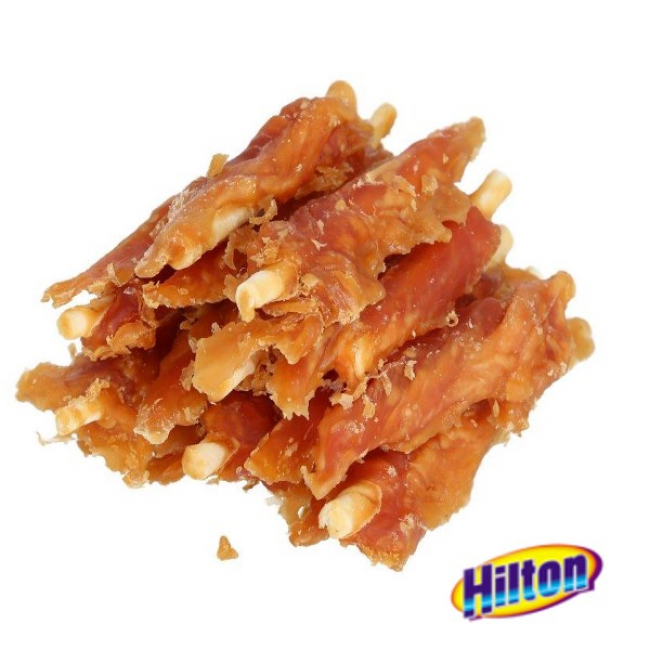 HILTON Chicken inserted with white rawhide stick - Dog treat - 500 g HILTON Chicken inserted with white rawhide stick - Dog treat - 500 g