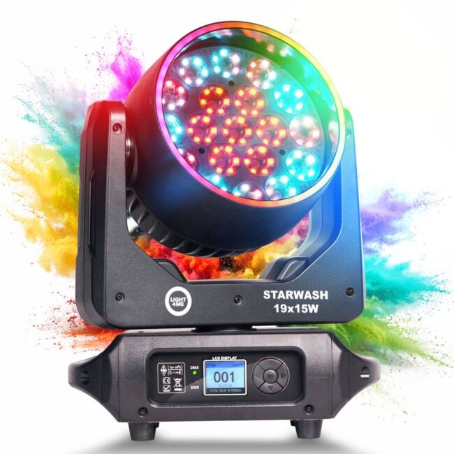 LIGHT4ME STARWASH 19x15W RGBW g owica ruchoma wash