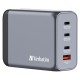 Verbatim GNC-200 GaN Charger 4 Port 200W USB A/C (EU/UK/US