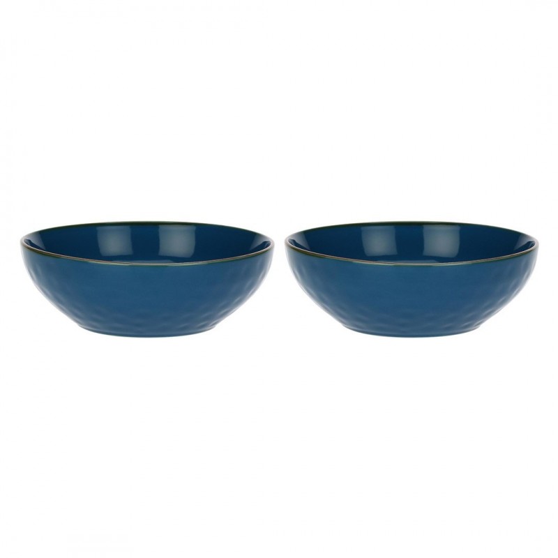 Set of 2 Concerto Blu Avio Salad Bowls - Navy Blue, 26 cm
