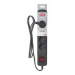 Activejet black power strip with cord ACJ COMBO 5G/5M/BEZP. AUTO/CZ