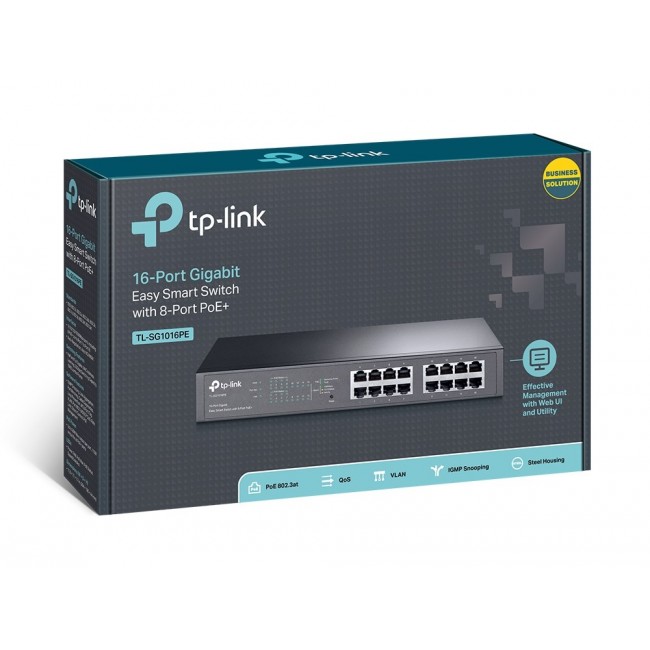 TP-Link 16-Port Gigabit Easy Smart Switch with 8-Port PoE+