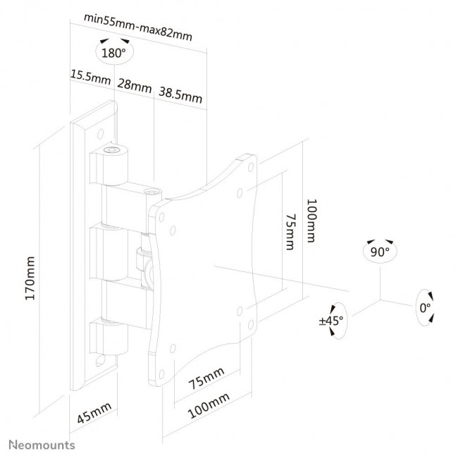 Neomounts FPMA-W810 Monitor/TV mount wall 10-27