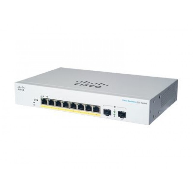 Cisco CBS220-8P-E-2G-EU network switch Managed L2 Gigabit Ethernet (10/100/1000) Power over Ethernet (PoE) White