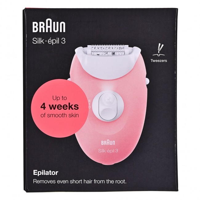 BRAUN Silk- pil 3 SES 3-176 Epilator, White and Pink