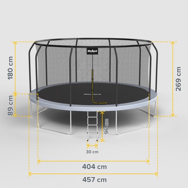 REBEL ACTIVE TRAMPOLINE PRO 15FT/457CM
