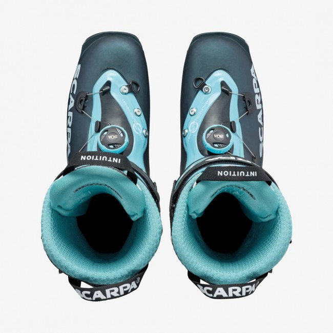 Scarpa F1 WOMAN, 230, Anthracite - Aqua, TLT (Optimized Touring Pivot - 6mm) Scarpa F1 WOMAN, 230, Anthracite - Aqua, TLT (Optimized Touring Pivot - 6mm)