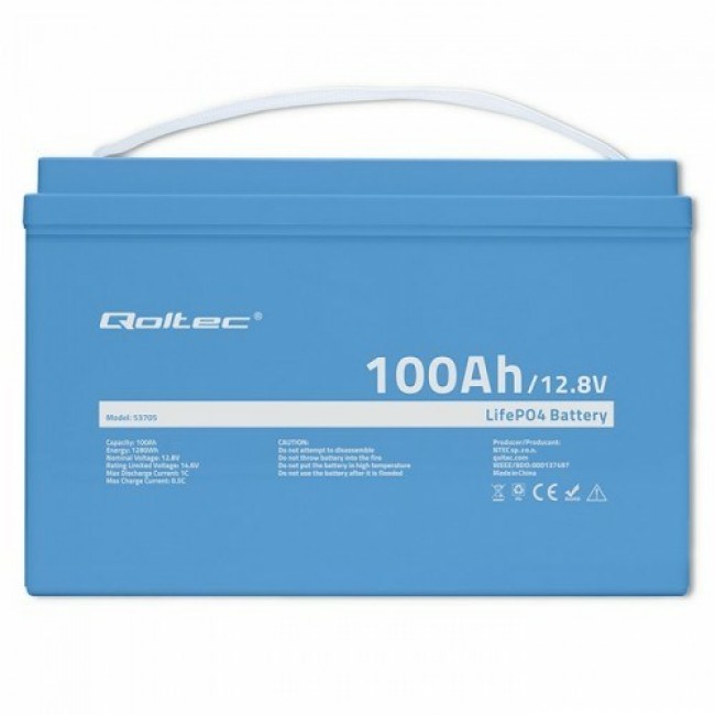 Qoltec 53705 vehicle battery Lithium Iron Phosphate (LiFePO4) 100 Ah 12.8 V 100 A Car Qoltec 53705 vehicle battery Lithium Iron Phosphate (LiFePO4) 100 Ah 12.8 V 100 A Car