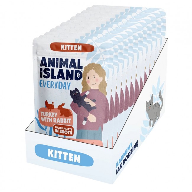 ANIMAL ISLAND Everyday Kitten Turkey with rabbit Box - wet cat food - 12x85g