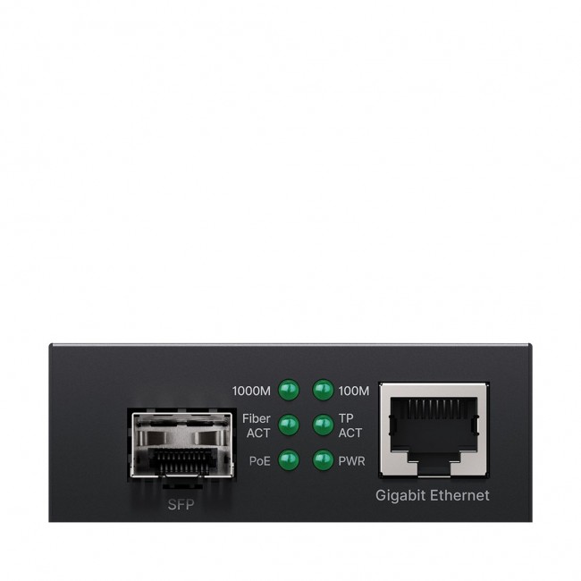 Cudy Gigabit Ethernet PoE+ Media Converter, MC220P 2.0 network media converter 1250 Mbit/s Black