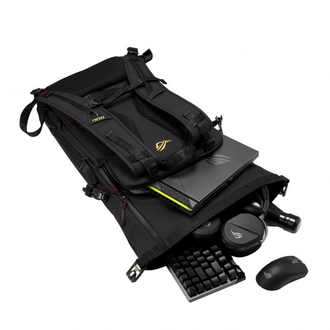 ASUS ROG SLASH Edition 20 backpack Roll top backpack Black Polyester, PU leather