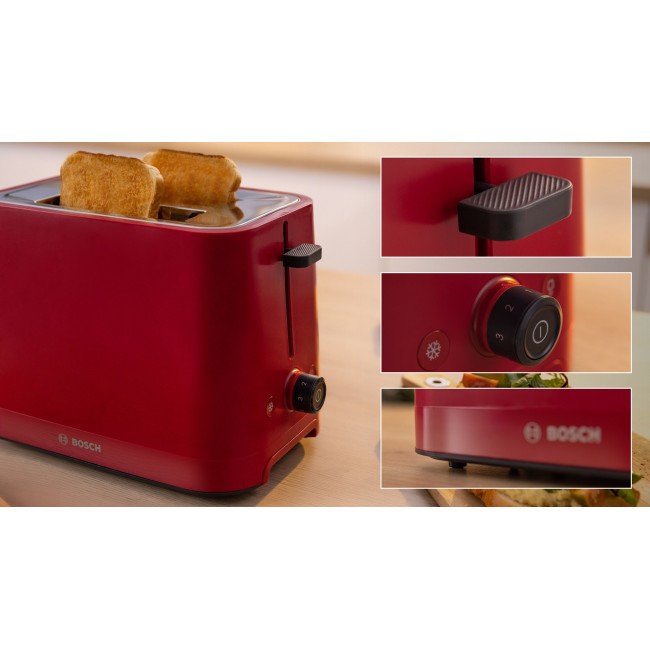 Bosch TAT3M124 toaster 2 slice(s) 950 W Red