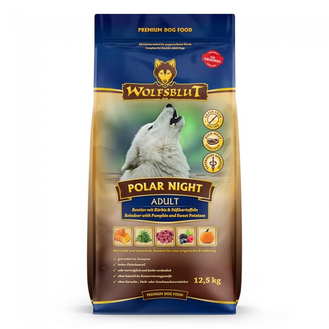 WOLFSBLUT Polar Night Reindeer with sweet potatoes - dry dog food - 12,5kg WOLFSBLUT Polar Night Reindeer with sweet potatoes - dry dog food - 12,5kg