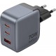 Vention 70W GaN PD Charger 1x USB-A 2x USB-C BK Vention 70W GaN PD Charger 1x USB-A 2x USB-C BK