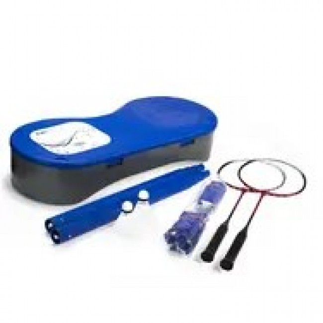 NILS ZSB2 2-in-1 badminton and tennis net set + 2 rackets + 3 darts + case