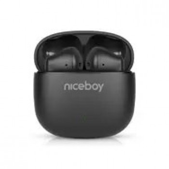Niceboy Beans 4 POP czarne / S uchawki bezprzewodowe z mikrofonem / Bluetooth 5.4 / IPX4 / etui adujące