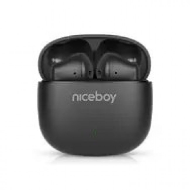 Niceboy Beans 4 POP czarne / S uchawki bezprzewodowe z mikrofonem / Bluetooth 5.4 / IPX4 / etui adujące