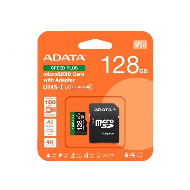 ADATA Speed Plus 128 GB MicroSDXC Class 10 ADATA Speed Plus 128 GB MicroSDXC Class 10