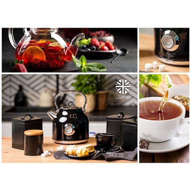 Adler AD 1346B electric kettle 1.7 L 2200 W Black, Metallic Adler AD 1346B electric kettle 1.7 L 2200 W Black, Metallic