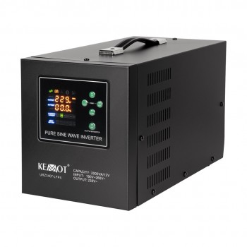 Zasilacz awaryjny KEMOT PROsinus-2000 przetwornica z czystym przebiegiem sinusoidalnym i funkcją adowania 12V 230V 2000VA/1200W