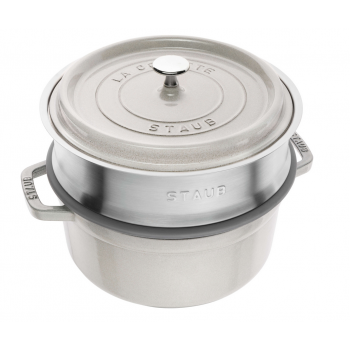 STAUB La Cocotte cast iron round pot with insert 40508-822-0 - 3.8 ltr. white truffle