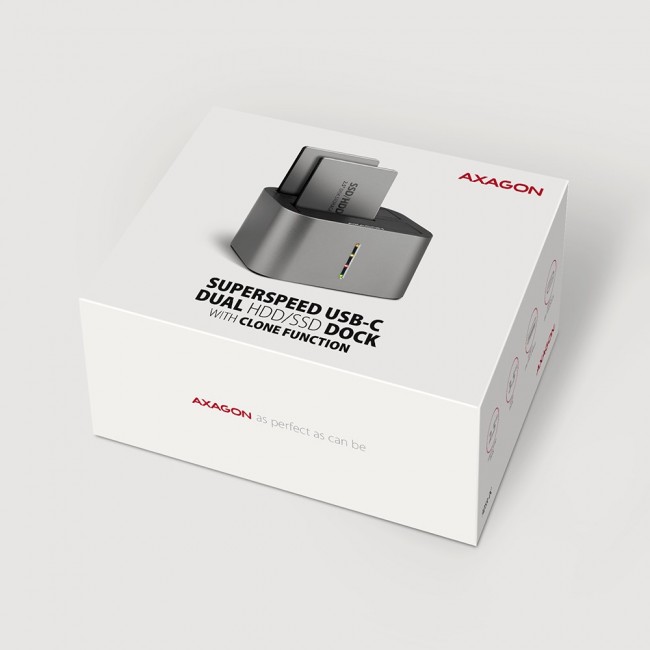 AXAGON ADSA-DC USB3.2 Gen1 - 2x SATA 6G CLONE DUAL HDD Dock Station ASMedia AXAGON ADSA-DC USB3.2 Gen1 - 2x SATA 6G CLONE DUAL HDD Dock Station ASMedia