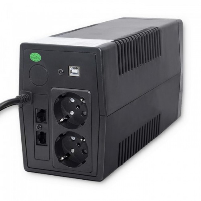 Qoltec Monolith uninterruptible power supply (UPS) Double-conversion (Online) 0.65 kVA 360 W 2 AC outlet(s) Qoltec Monolith uninterruptible power supply (UPS) Double-conversion (Online) 0.65 kVA 360 W 2 AC outlet(s)