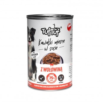 TUF TUF Chunks in gravy with beef - wet dog food - 415g