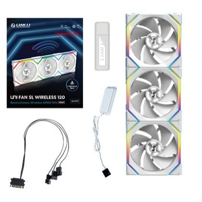 Lian Li UNI FAN SL Wireless 120 Reverse Blade Computer case 12 cm White 3 pc(s) Lian Li UNI FAN SL Wireless 120 Reverse Blade Computer case 12 cm White 3 pc(s)