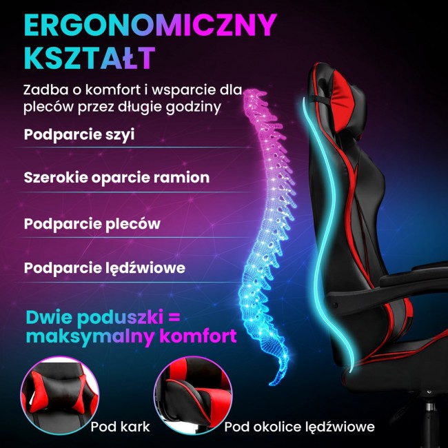 Extralink Gaming | Gaming Chair | office, rotary, bucket, black and red, G-522