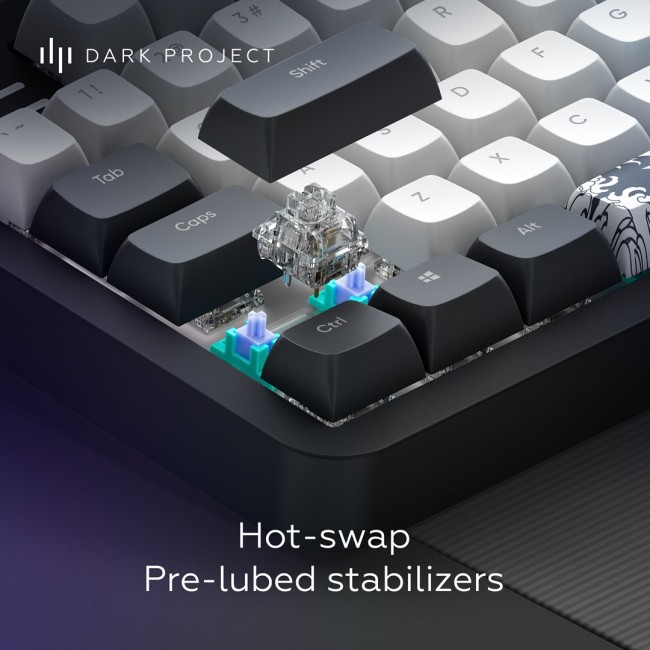 Dark Project Tamsus projektas ALU87B Bushido, G3MS Moonstone Switch, JAV keyboard Home/Office QWERTY English Dark Project Tamsus projektas ALU87B Bushido, G3MS Moonstone Switch, JAV keyboard Home/Office QWERTY English