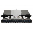 Equip 12-Port Fiber Optic Splice Box, SC Duplex, OS2, 1U, Equipped, Black