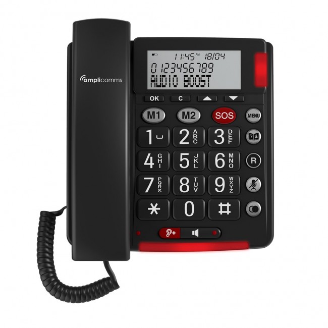 amplicomms BigTel 50 Alarm Plus Analog telephone Caller ID Dark Grey