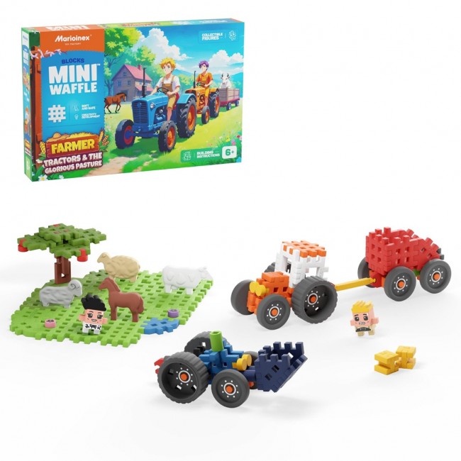 MARIOINEX Mini Waffle Farmer Building Blocks Tractors and a cool meadow, 110 pieces MARIOINEX Mini Waffle Farmer Building Blocks Tractors and a cool meadow, 110 pieces