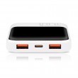 Powerbank 10 000mAh, 2x USB, 1x USB-C 22,5W, QC4+, LCD screen, white Powerbank 10 000mAh, 2x USB, 1x USB-C 22,5W, QC4+, LCD screen, white