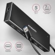 Axagon HUE-F7A 7x USB 3.2 Gen 1 ALU FLAT hub micro power IN 1m USB-A USB 3.2 Gen 1 (3.1 Gen 1) Type-A 5000 Mbit/s Black