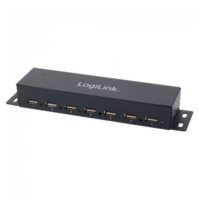LogiLink UA0148 interface hub 480 Mbit/s Grey LogiLink UA0148 interface hub 480 Mbit/s Grey