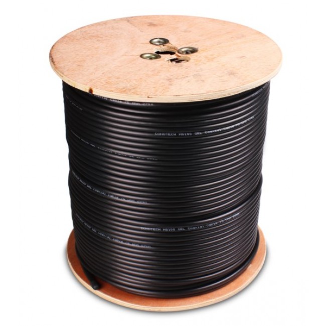 NS100 TRI COAXIAL CABLE GEL-FILLED BLACK - 300m spool