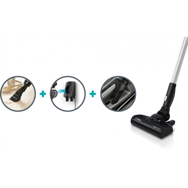 Bosch Serie 6 BCS611P4A stick vacuum/electric broom Battery Dry Hygiene Filter Bagless 0.3 L Black 2.5 Ah Bosch Serie 6 BCS611P4A stick vacuum/electric broom Battery Dry Hygiene Filter Bagless 0.3 L Black 2.5 Ah