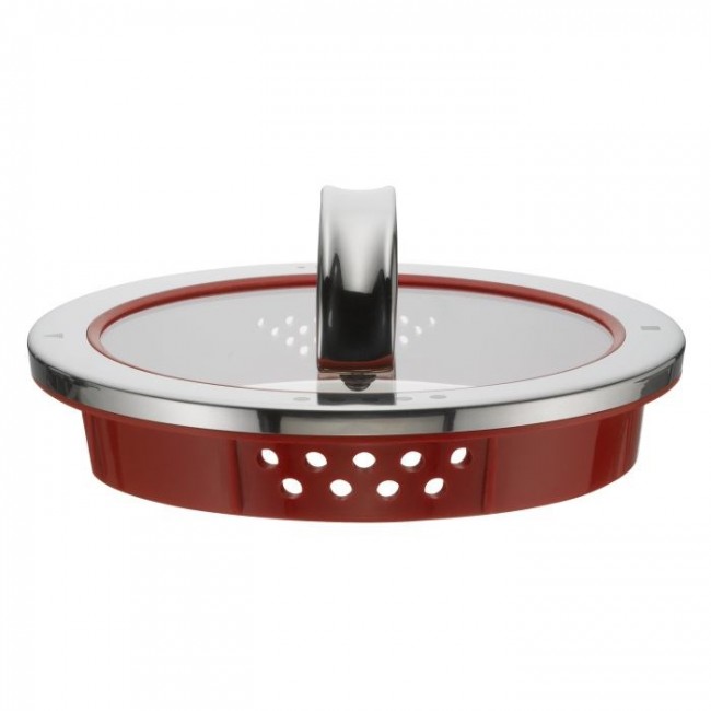 WMF 8900541245 pan lid Round Red, Stainless steel